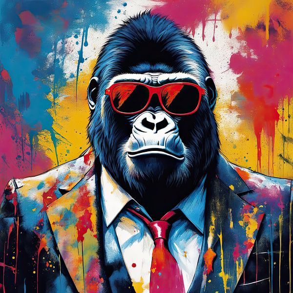 PopArt Gorilla 15.79 van Blikvanger Schilderijen