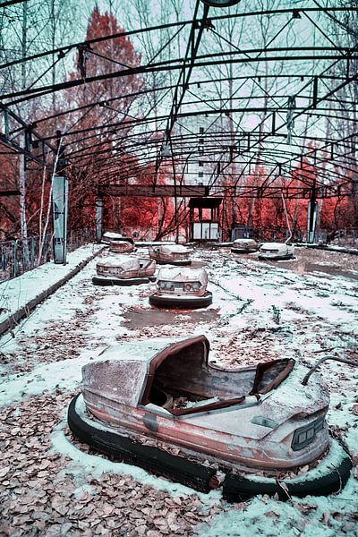Bumbercars Pripyat infrared by Lars Beekman