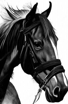 Portret van een paard van Niek Traas