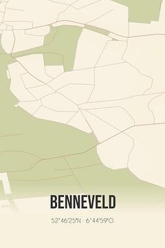 Vintage map of Benneveld (Drenthe) by Rezona