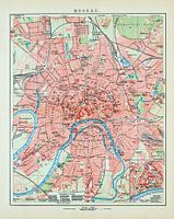 Vintage-Karte Moskau ca. 1900