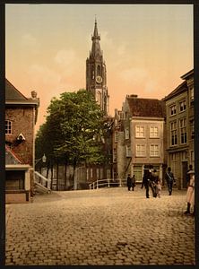Vismarkt en Nieuwe Kerk, Delft von Vintage Afbeeldingen