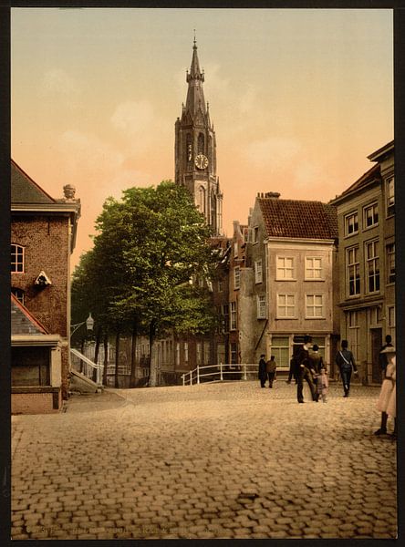 Vismarkt en Nieuwe Kerk, Delft by Vintage Afbeeldingen