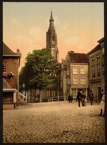 Vismarkt en Nieuwe Kerk, Delft von Vintage Afbeeldingen