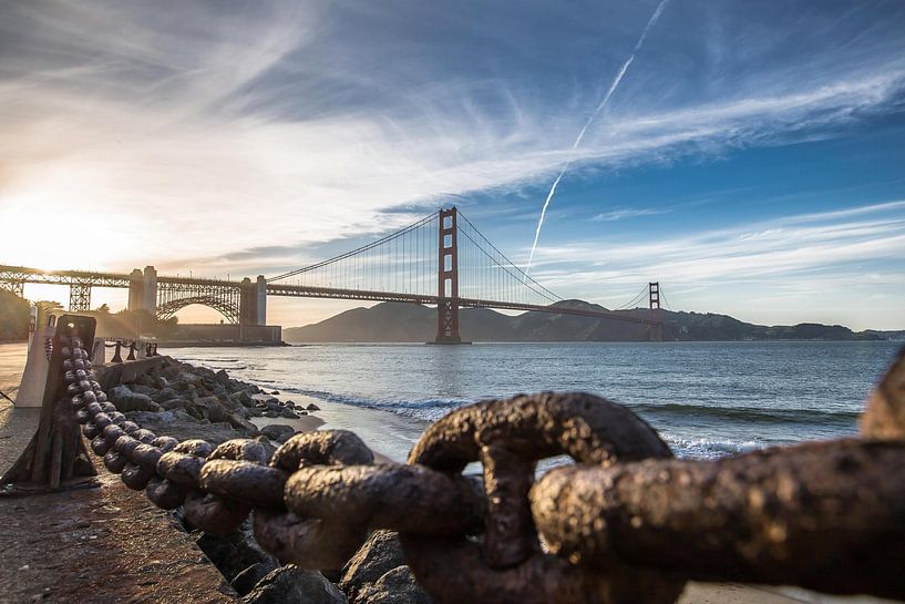 Golden Gate vanaf Fort Point, San Francisco, VS van Aloke Design