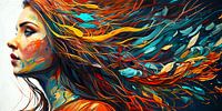 Colourful Abstract Painting: Woman with Infinite Creativity by Surreal Media thumbnail