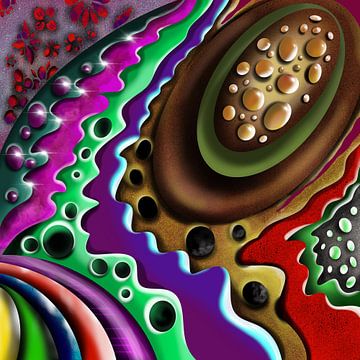 Abstracte kunst - Kleurrijk metaal van Patricia Piotrak
