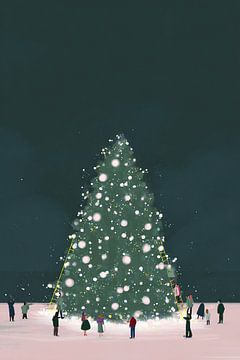 Winterliches Beisammensein um den Weihnachtsbaum von Mosaic Dialogue