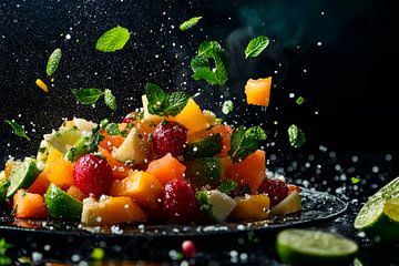 Fruitsalade explosie van Poster Art Shop