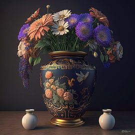 Stilleben mit Blumen. von Gelissen Artworks