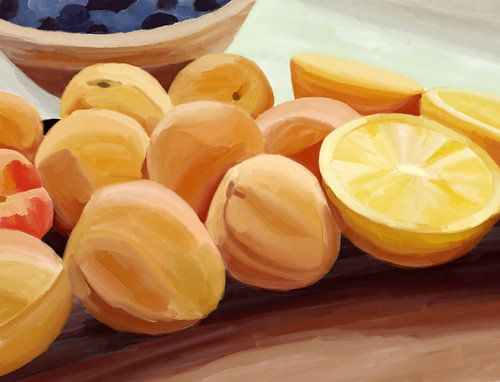 Aprikosen und Orangen