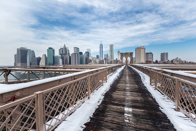 New York skyline with Brooklyn Bridge by Inge van den Brande