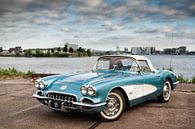 '59 Chevy Corvette (randloos) van Wim Slootweg thumbnail