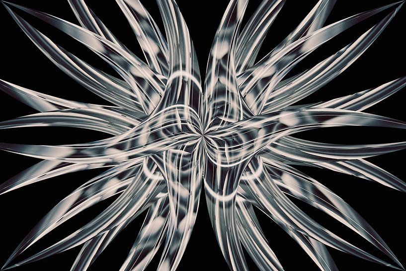 Mysterieus abstract patroon van gebogen lijnen van Lisette Rijkers