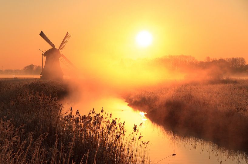 Oranje zonsopkomst van Sander van der Werf