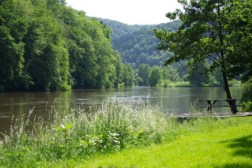 De rivier de Semois bij het plaatsje Thilay Frankrijk van Hans Oudshoorn