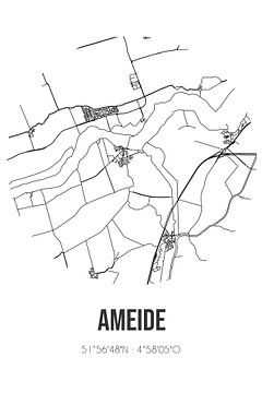 Ameide (Utrecht) | Landkaart | Zwart-wit van Rezona