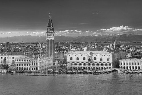 Venice Skyline Panorama zwart-wit