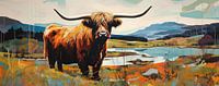 Schotse Hooglander Abstract van De Mooiste Kunst thumbnail