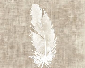 Minimalistisch Veer Schilderij | Gentle Feather Touch van Modern Collection