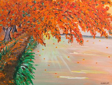 Der See im Herbst von Ilona Kumschliess