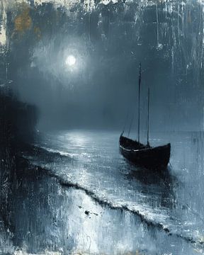 Boat in moonlight by Studio Allee