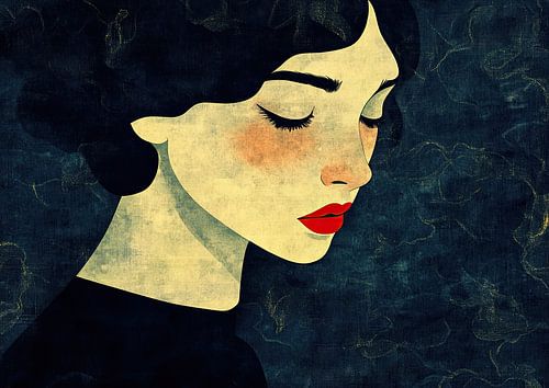 Femme aux lèvres rouges