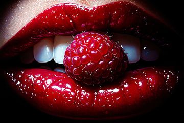 Glanzende lippen met framboos van Imperial Art House