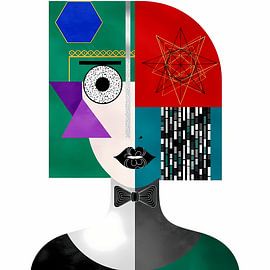 Symmetry Code – Abstract Geometric Portrait by achraf Ramadhan