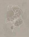 Minimalistische illustratie van Ginkgo-bladeren van Tanja Udelhofen thumbnail
