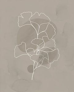 Minimalistische illustratie van Ginkgo-bladeren van Tanja Udelhofen