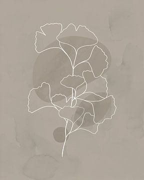 Minimalistische Illustration von Ginkgo-Blättern von Tanja Udelhofen