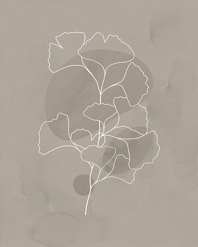 Minimalistische illustratie van Ginkgo-bladeren
