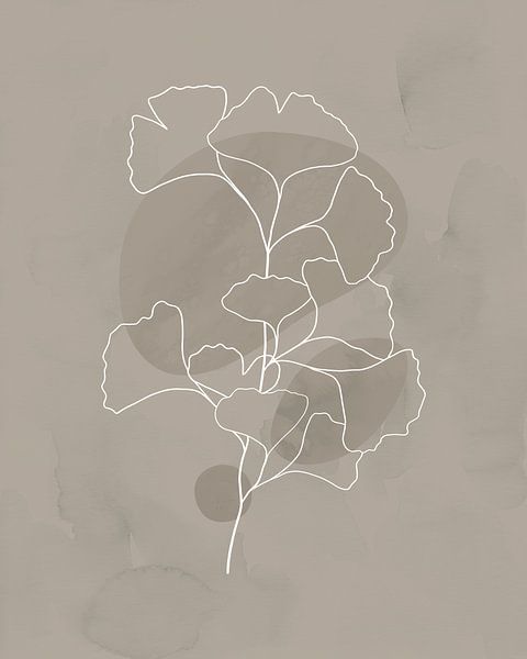 Minimalist illustration of Ginkgo leaves by Tanja Udelhofen