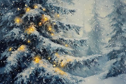 Christmas lights | Christmas atmosphere in the snowy landscape by Wonderful Art