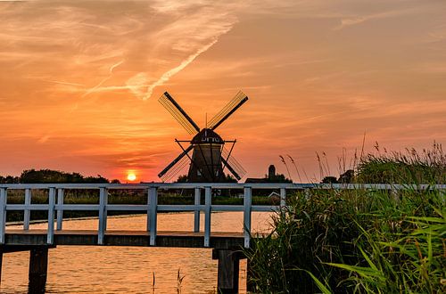 Kinderdijk orange Sonnenaufgang