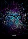 London - Abstract Map in Black Purple Blue by Art By Dominic thumbnail