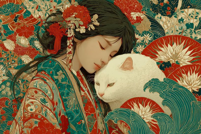 woman with pet japan by Egon Zitter