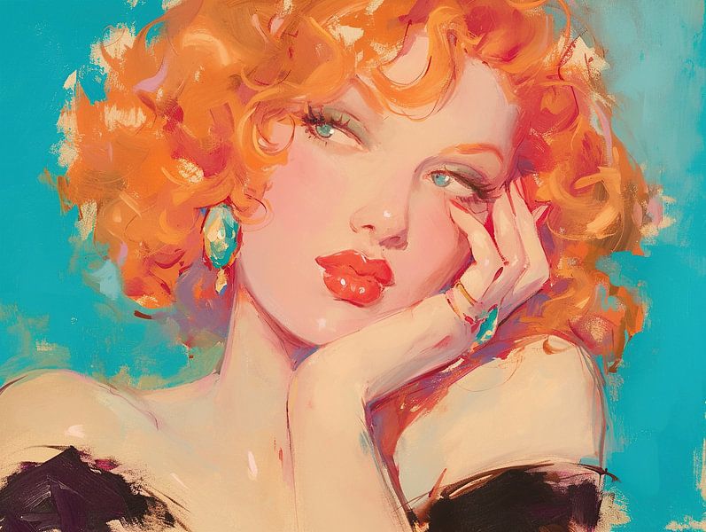 Female portrait | Solitude in Vivid Colors by Eye catching paintings