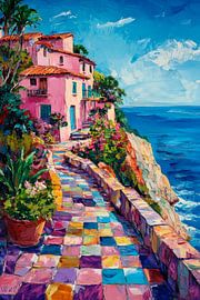 Colourful coastal road by Poster Art Shop