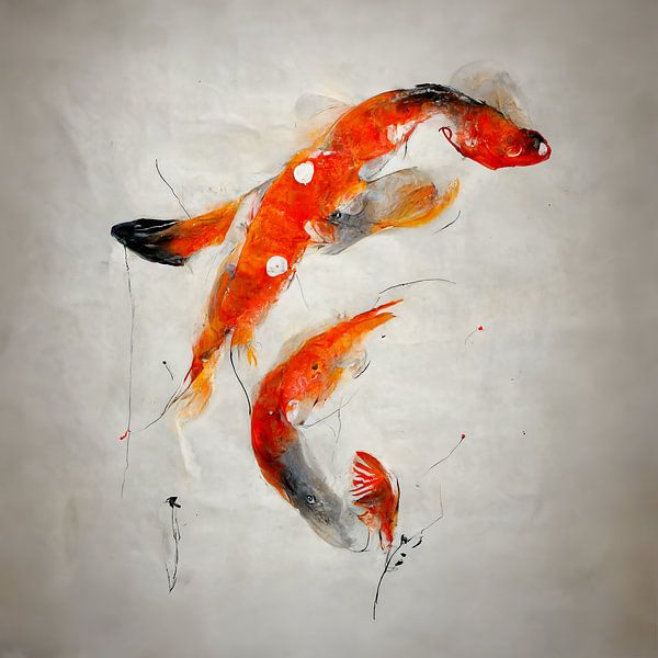 Twirling Koi Carp van Teis Albers