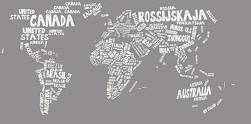 Wereldkaart Typografie