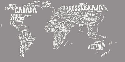World Map Typography