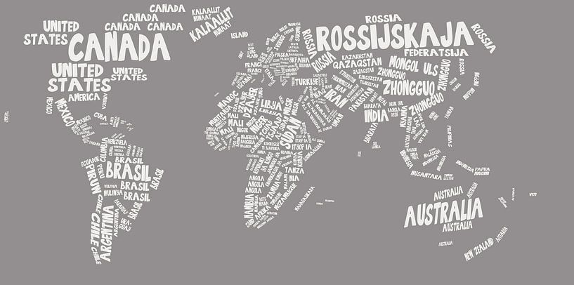 World Map Typography by Stef van Campen