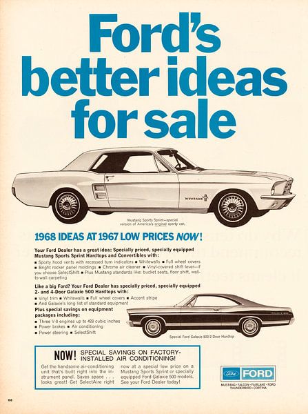 Vintage advertentie Ford 1967 van Jaap Ros