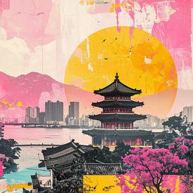Japanese art featuring landscapes by Mustafa Kurnaz