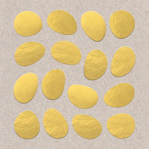Formes géométriques abstraites ovales en or sur beige