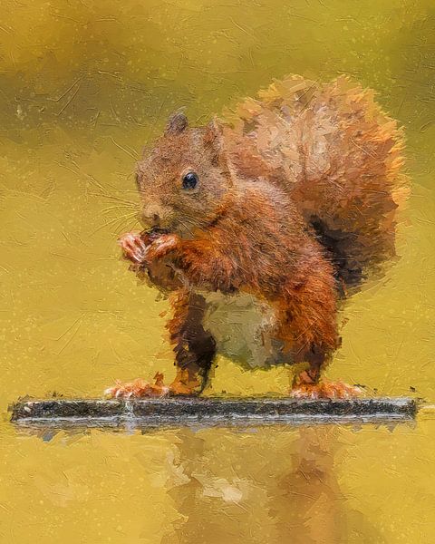 Squirrel by the water with reflection by Gianni Argese