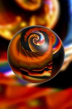 Sphere with Droste spiral #5 by L.A.B.