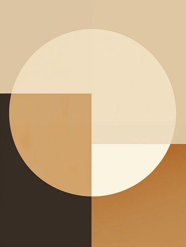 Earth disc | Abstract circular shape in brown and beige